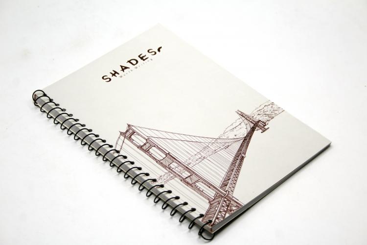 Shades Diary Size Side Spiral(5.25 x 8.5)