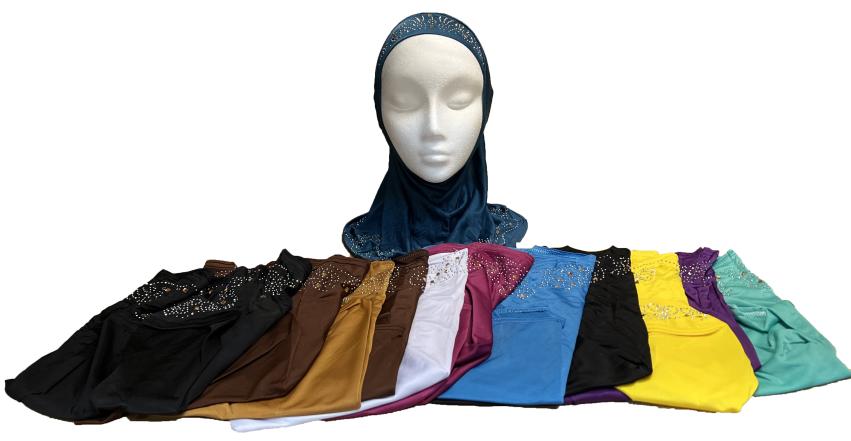 12 pcs Mix Colour Hijab With Stones Large