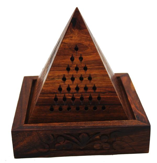 Wooden Bukhoor Bakhoor Buner Pyramid Design 5x5x5