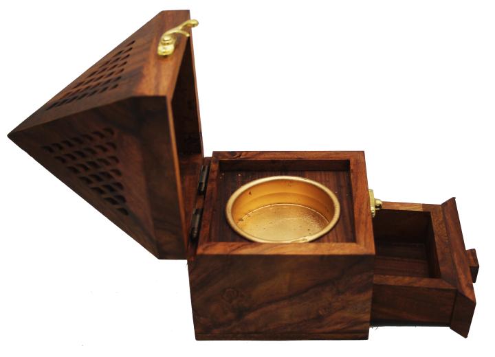 Wooden Bakhoor Bukhoor Burner Cottage Style 4x4x6