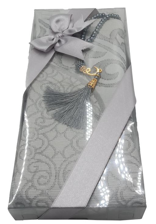 Turkish Prayer mat Beads tasbih Gift Pack 7x11 Inch